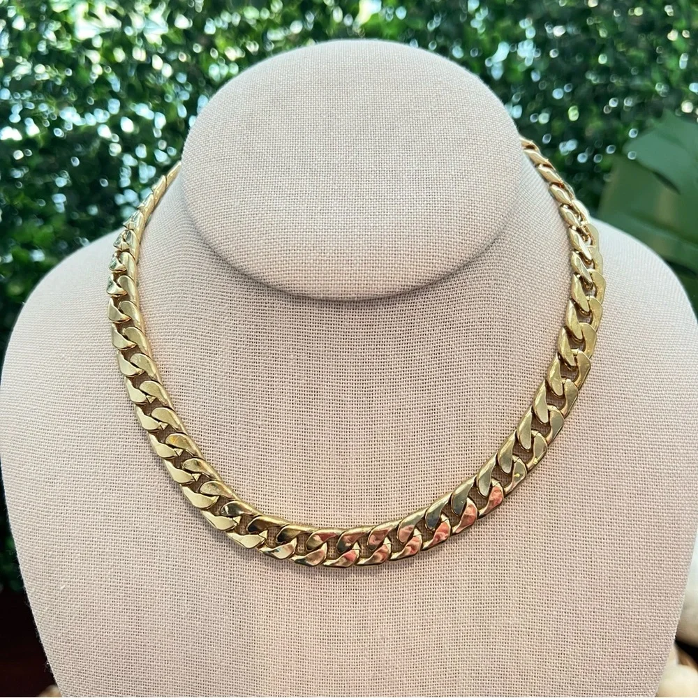 New Gold and Mint Green Chainlink Necklace | Reversible | Lobster Clasp | Chunky